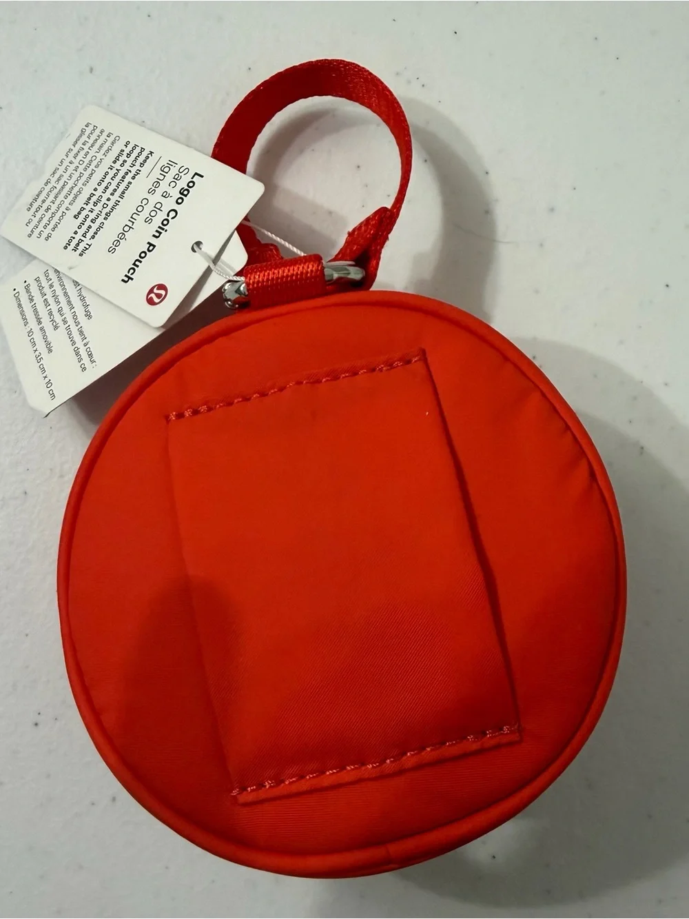lululemon athletica Bright Red Round Zip Pouch with Carry Loop